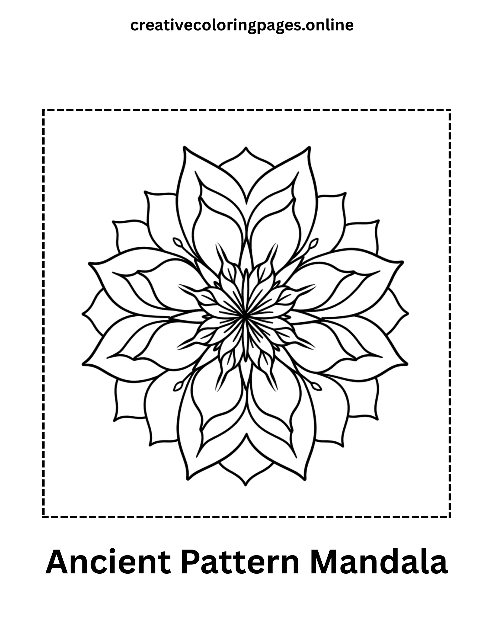 Free Printable Ancient Pattern Mandala Coloring Page - Image 1