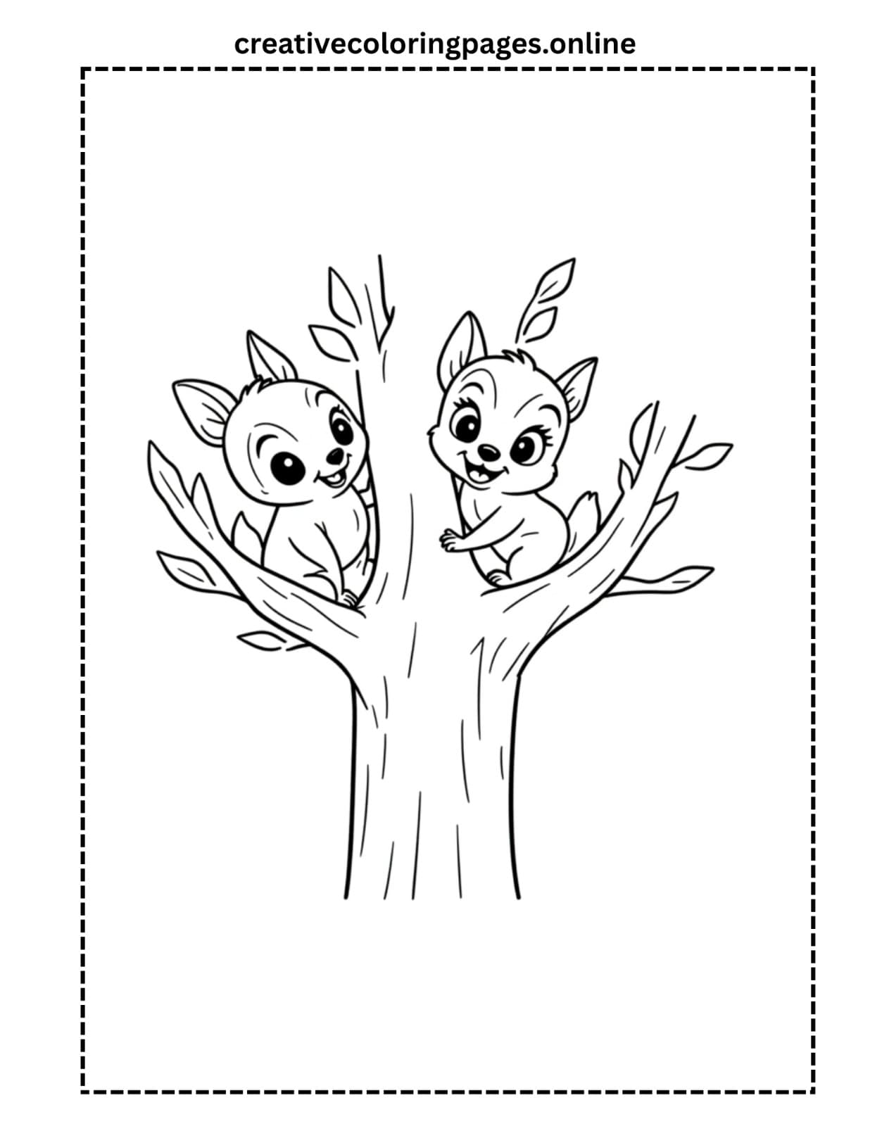 Free Printable Squirrel Coloring Page for Kids - Image 1