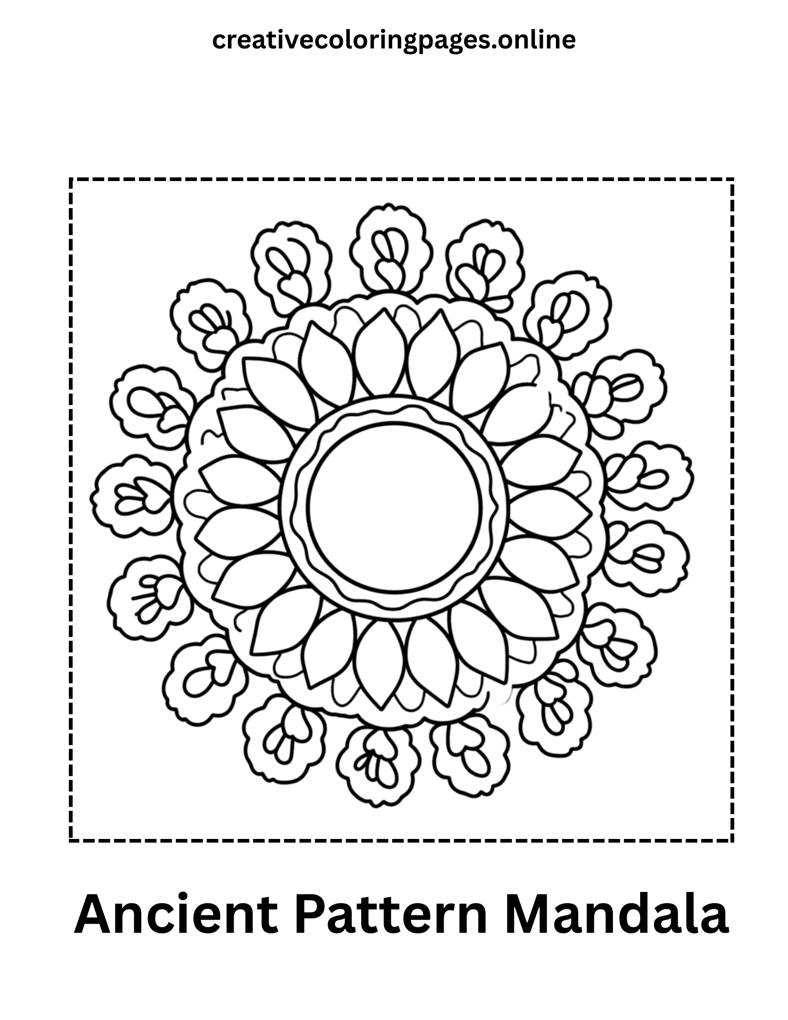 Ancient Pattern Coloring Page - Image 1