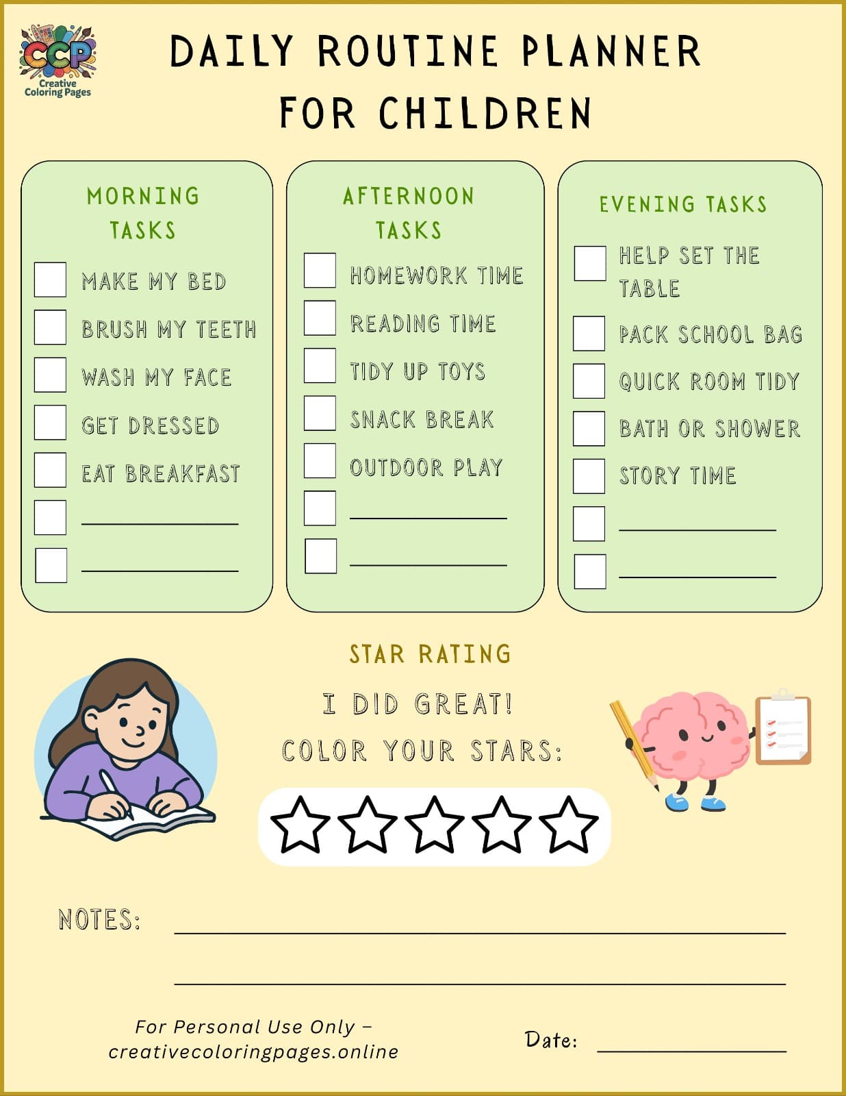 Fun Daily Routine Planner for Kids - Stay Organized! - Image 1