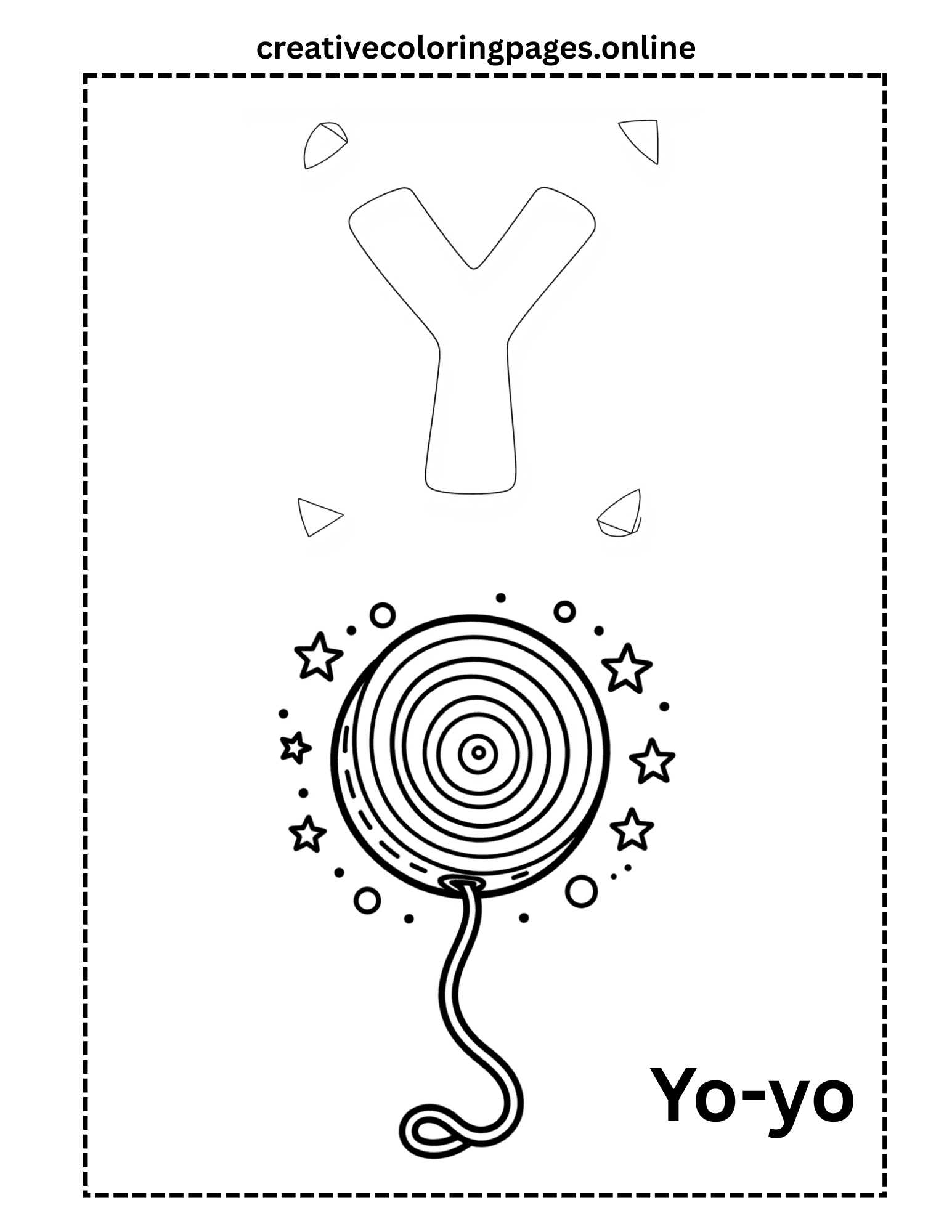 Letter Y Coloring Page - Yo-yo Alphabet Free Printable - Image 1