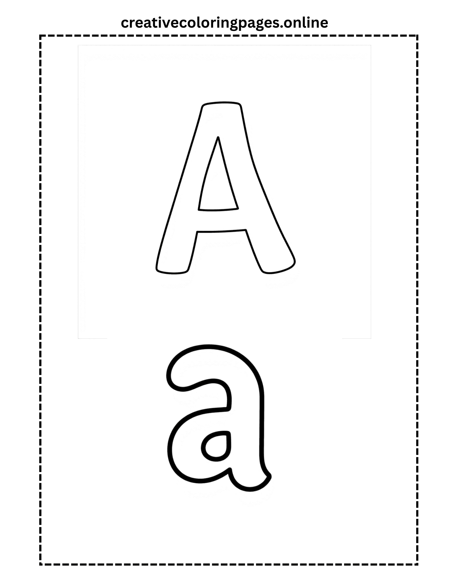 Free Letter A Coloring Page - Uppercase Lowercase - Image 1