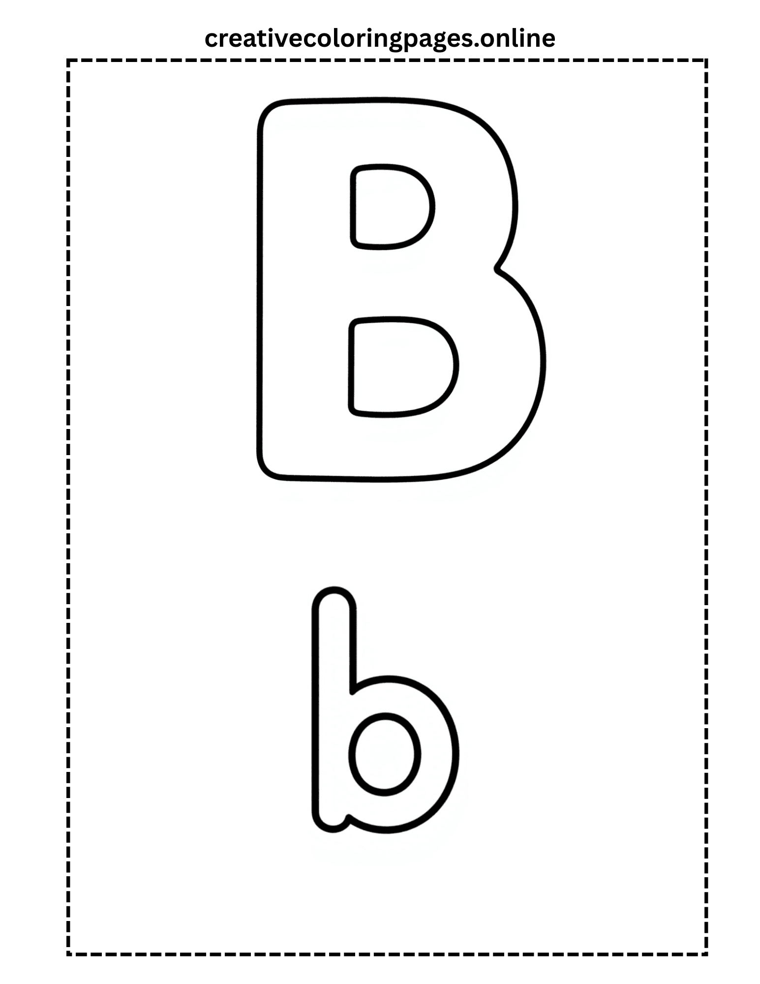 Free Letter B Coloring Page - Uppercase Lowercase - Image 1