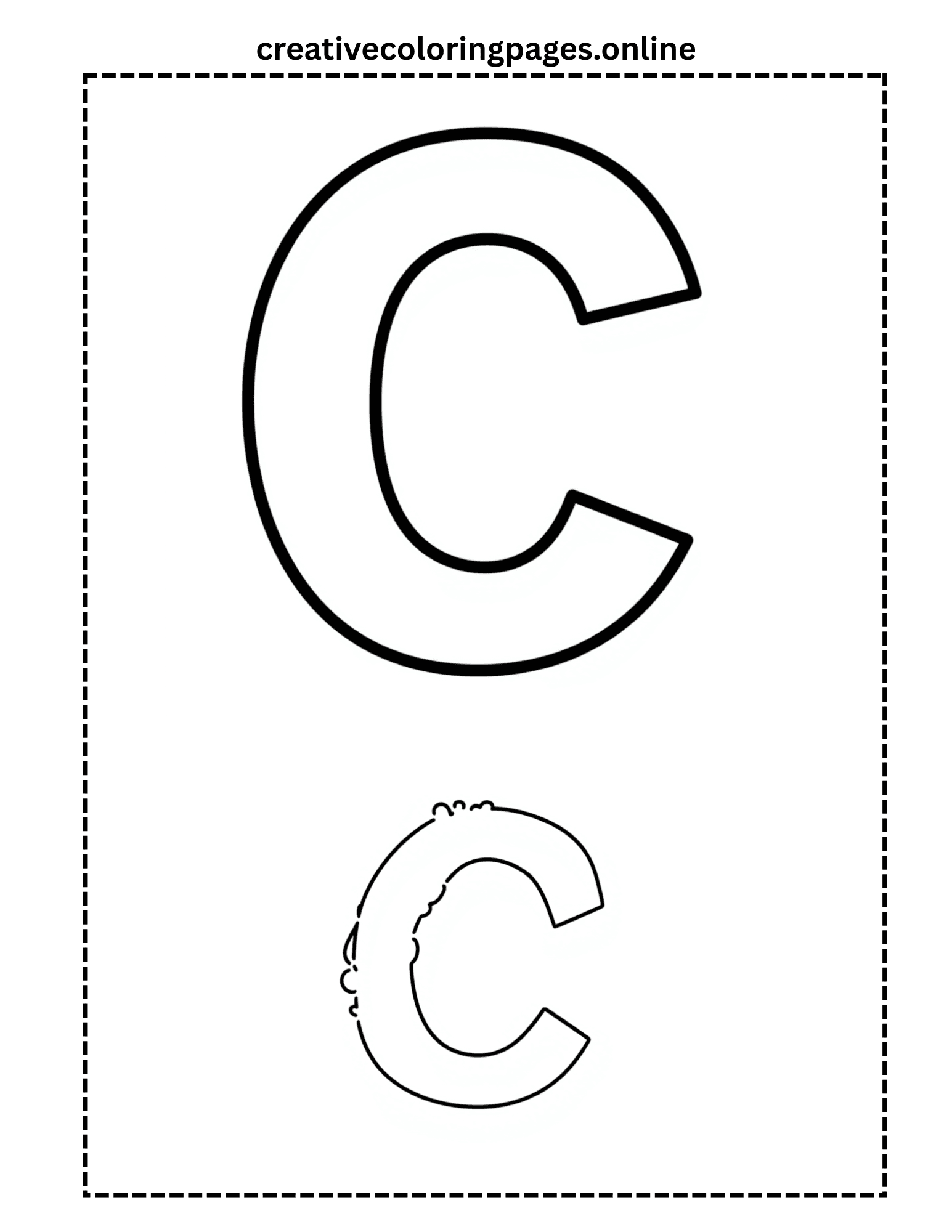 Free Letter C Coloring Page - Uppercase Lowercase - Image 1