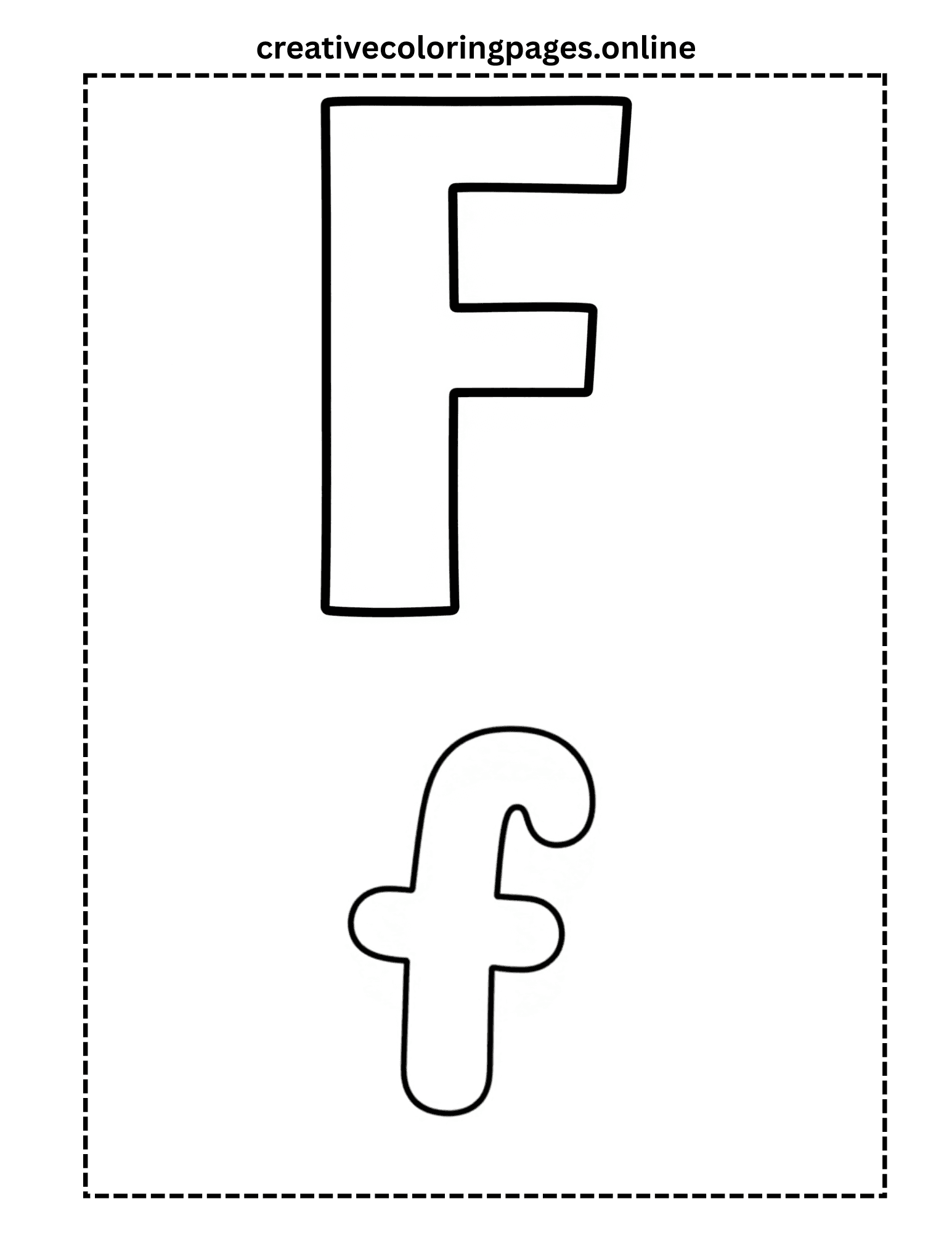 Free Letter F Coloring Page - Uppercase Lowercase - Image 1