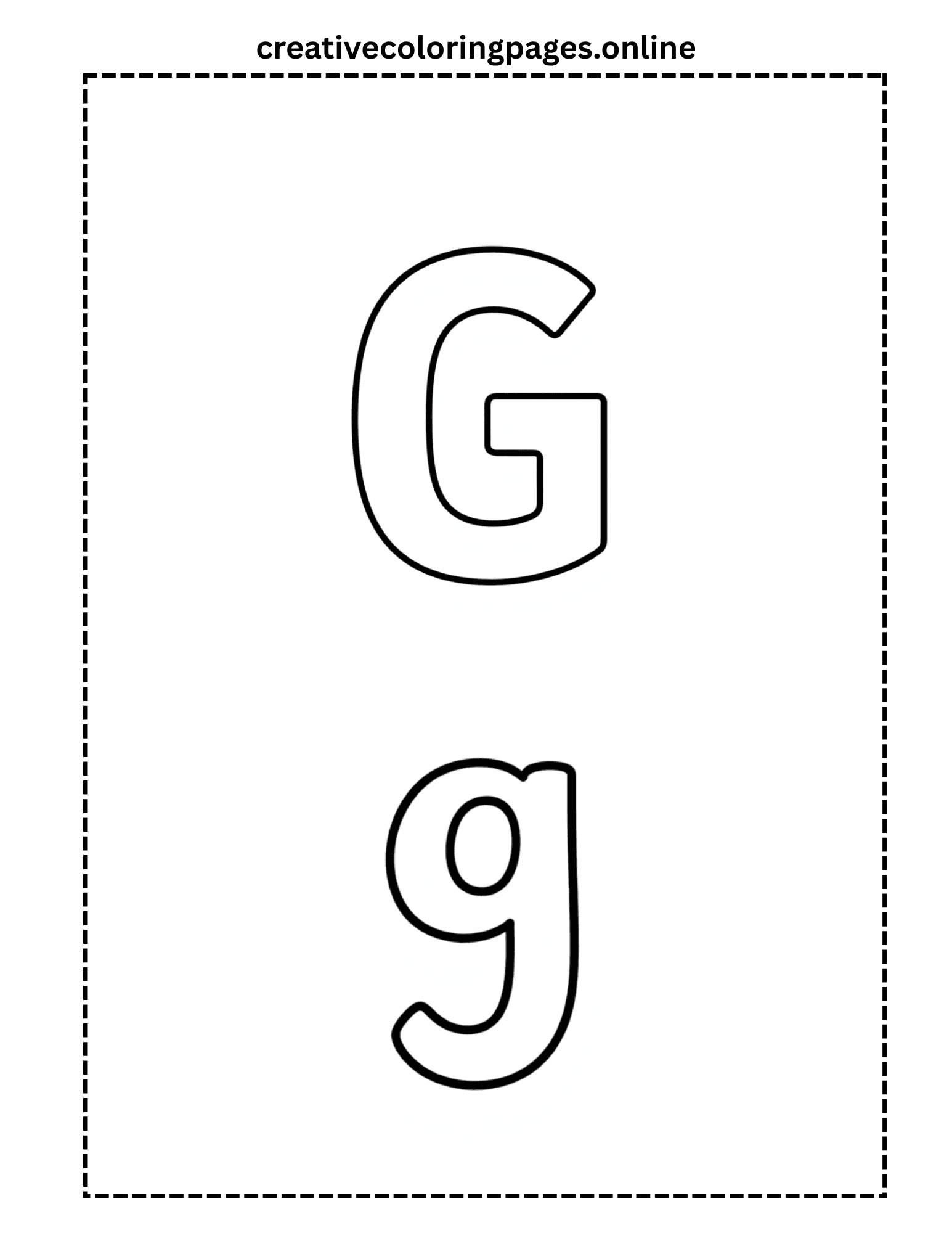 Free Letter G Coloring Page - Uppercase Lowercase - Image 1