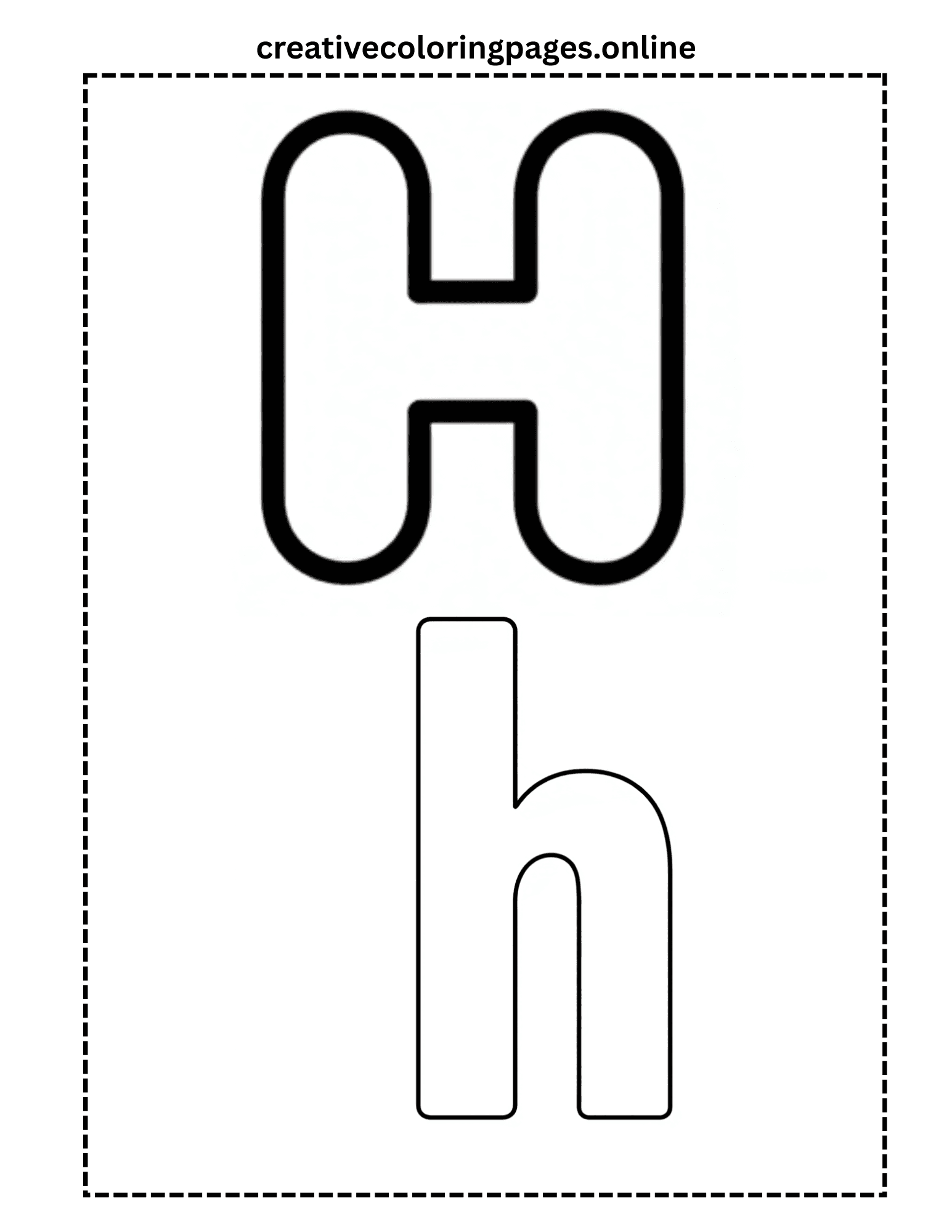 Free Letter H Coloring Page - Uppercase Lowercase - Image 1