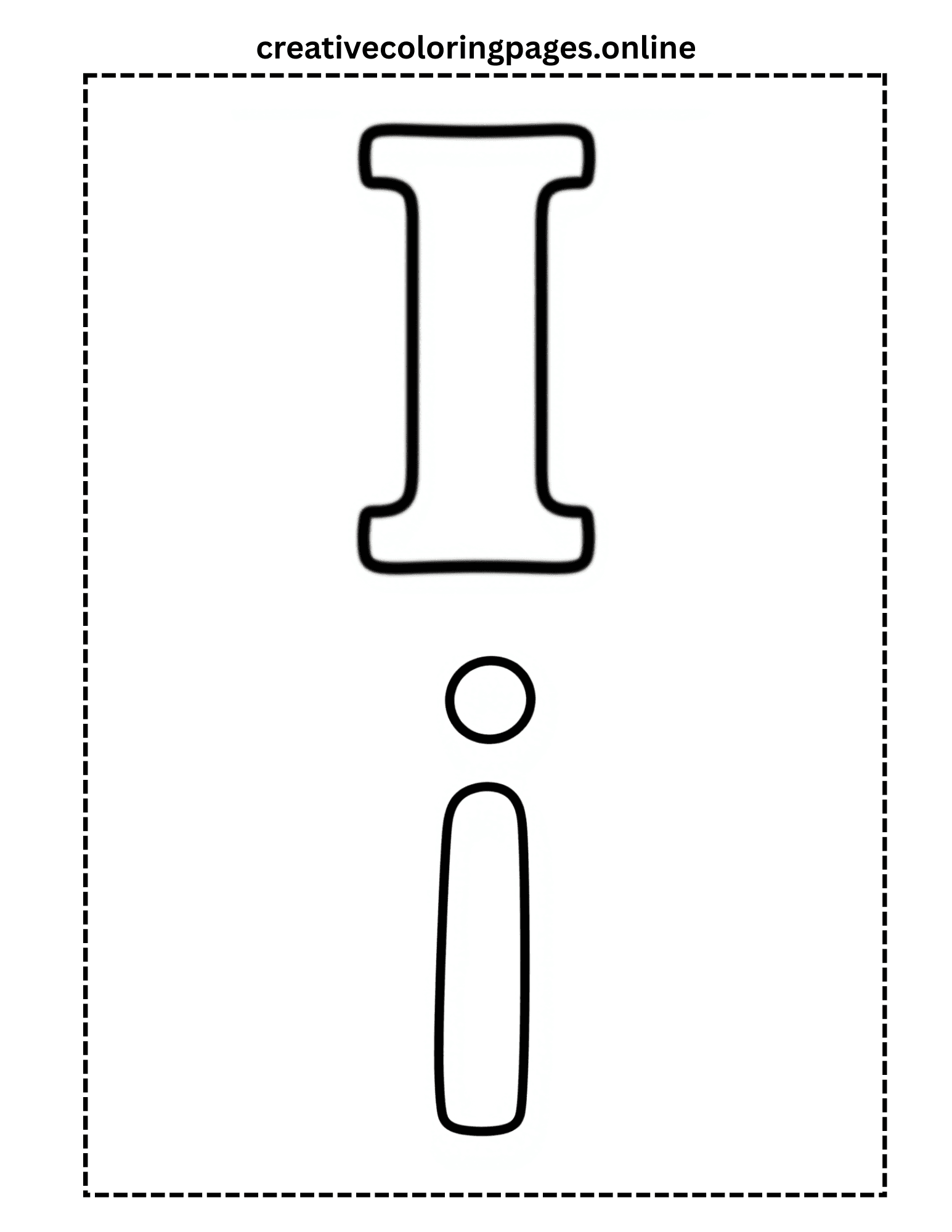Free Letter I Coloring Page - Uppercase Lowercase - Image 1