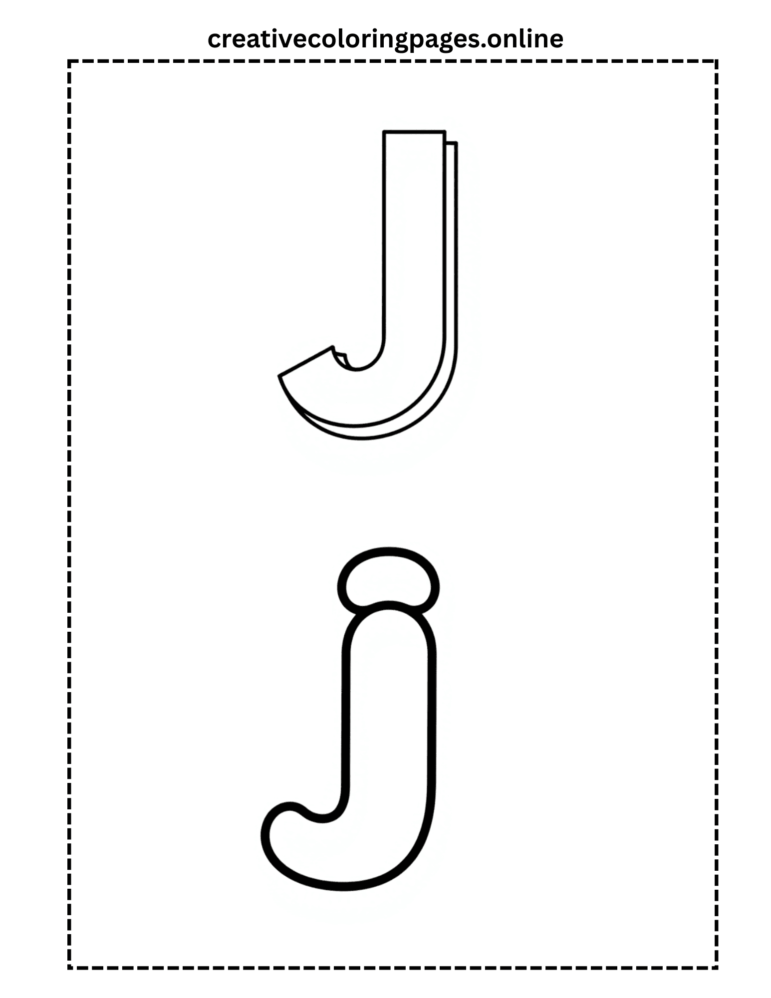 Free Letter J Coloring Page - Uppercase Lowercase - Image 1