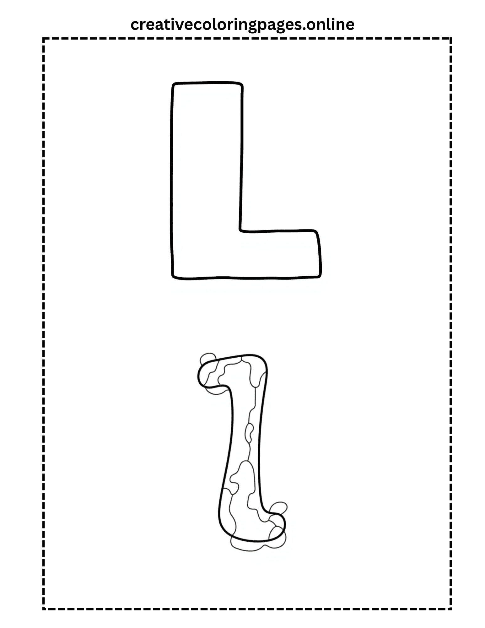 Free Letter L Coloring Page - Uppercase Lowercase