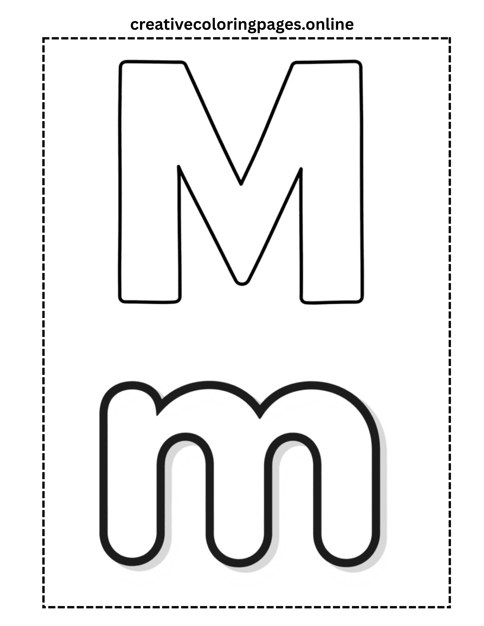 Free Letter M Coloring Page - Uppercase Lowercase - Image 1