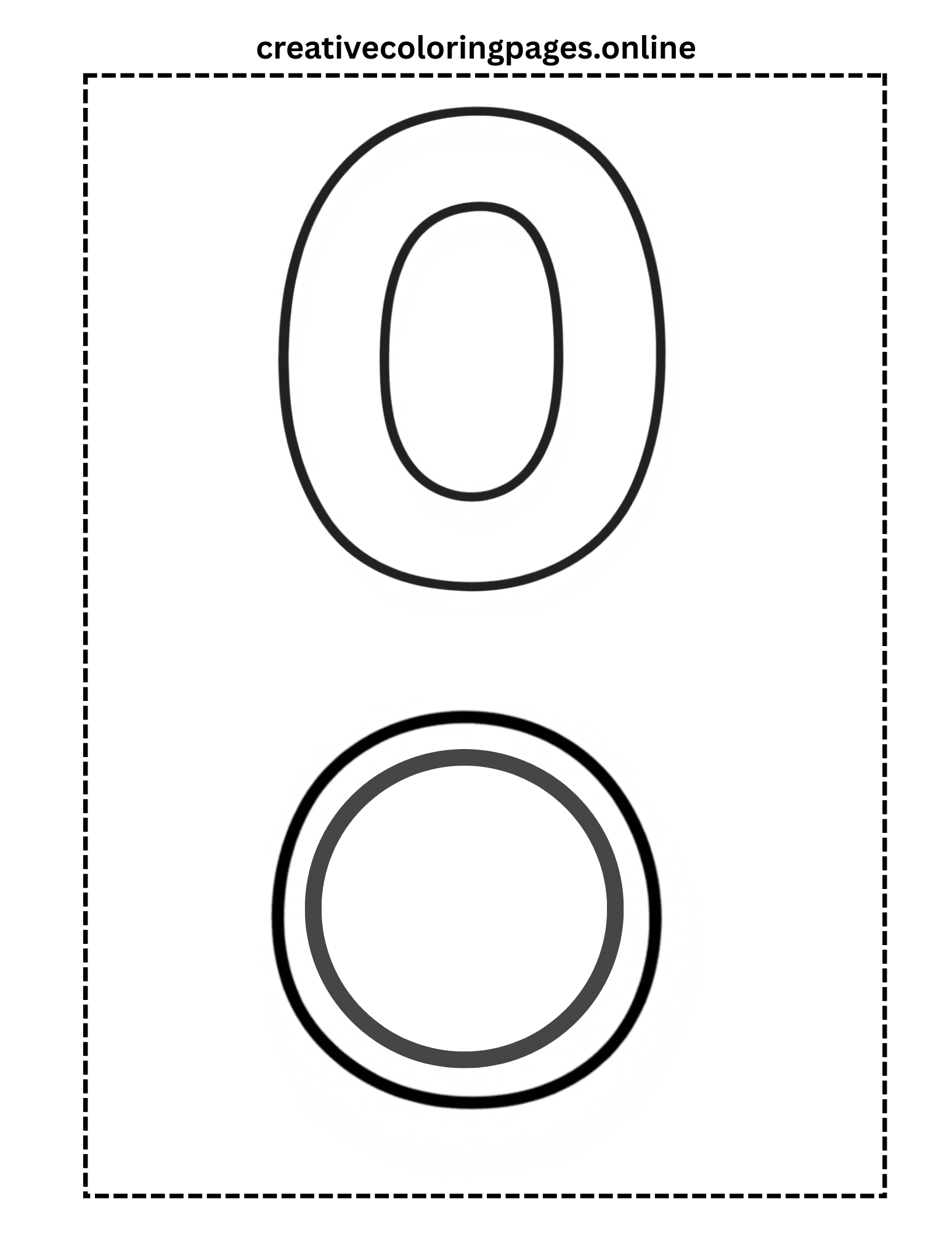 Free Letter O Coloring Page - Uppercase Lowercase