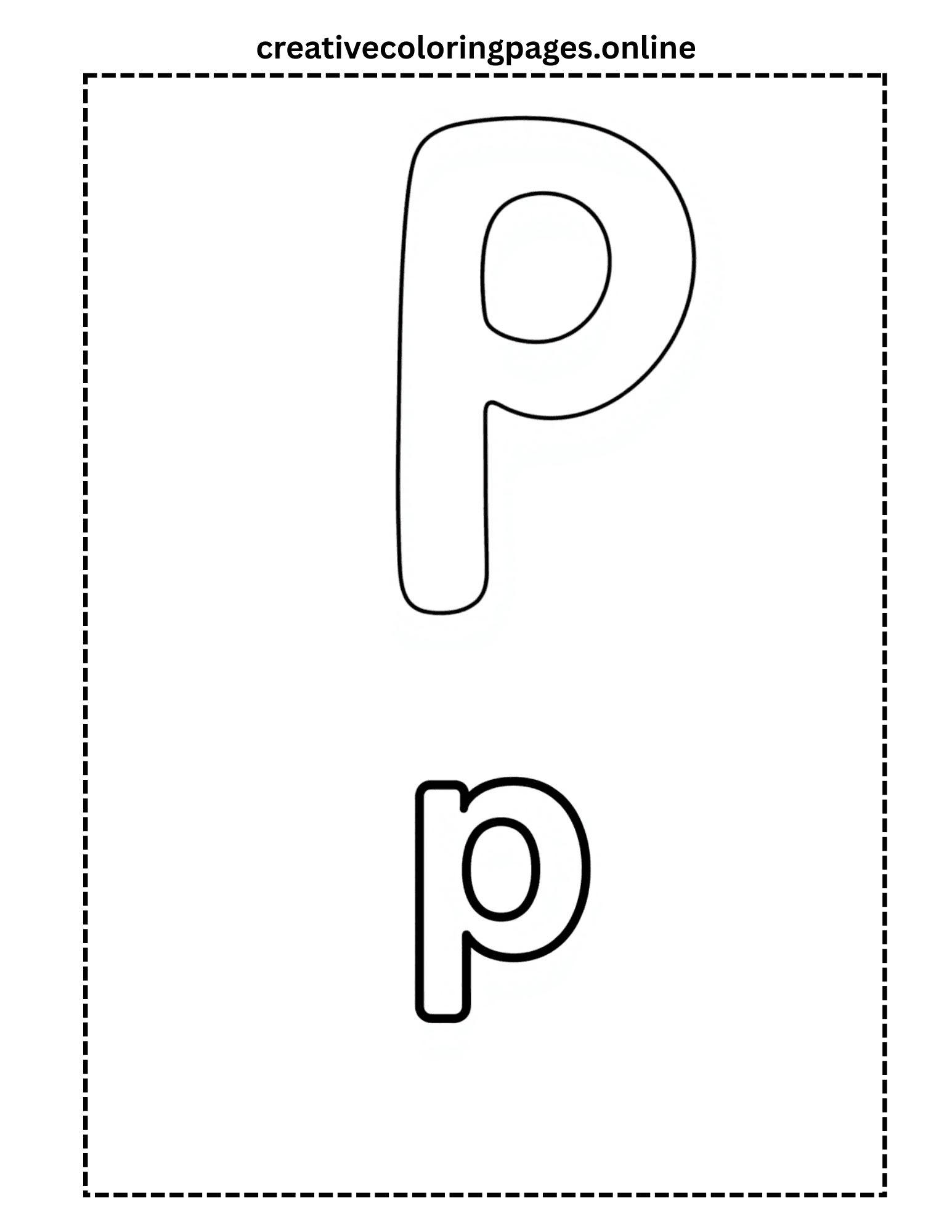 Free Letter P Coloring Page - Uppercase Lowercase Alphabet - Image 1