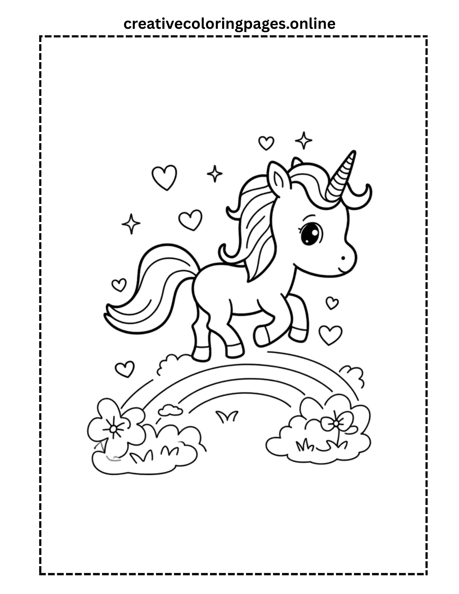 Unicorn Rainbow Coloring Page - Magical - Image 1
