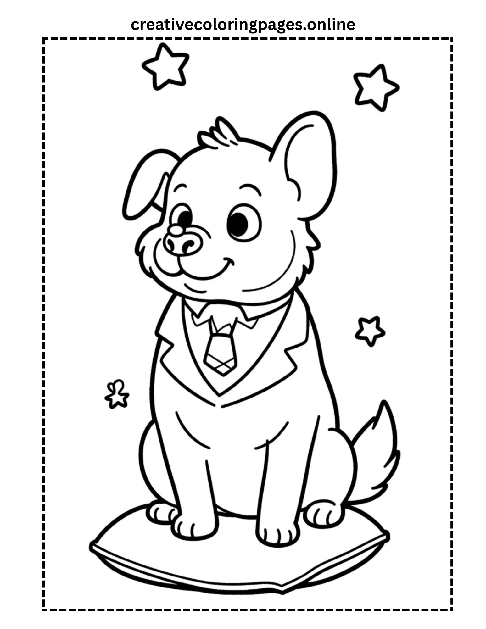 Business Dog Coloring Page - Puppy in Suit