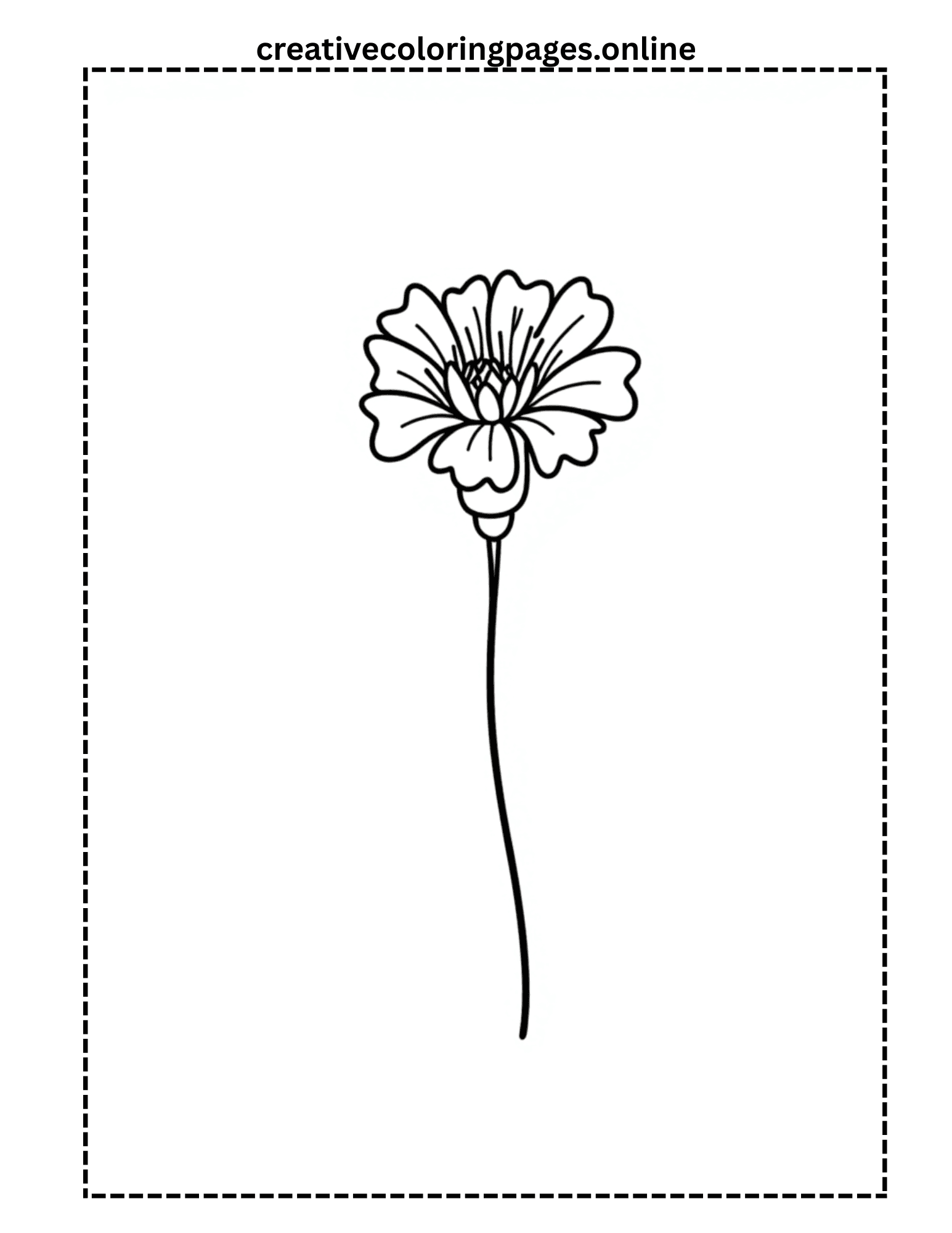 Simple Flower Coloring Page - Easy Floral - Image 1