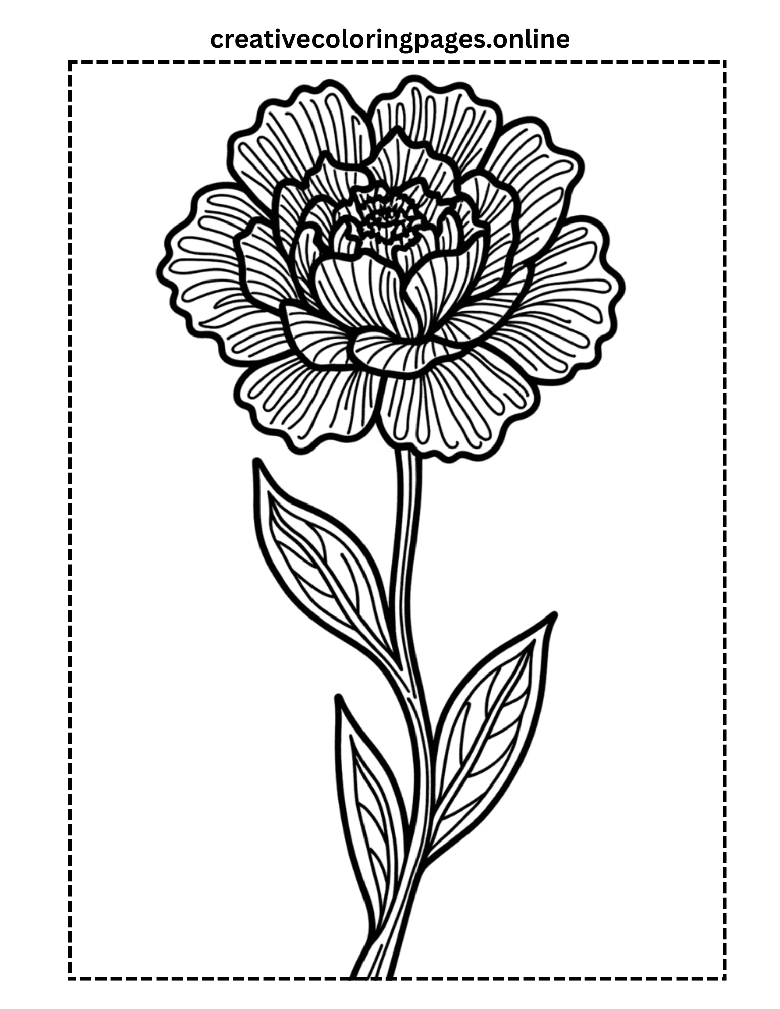 Peony Flower Coloring Page - Detailed Botanical - Image 1