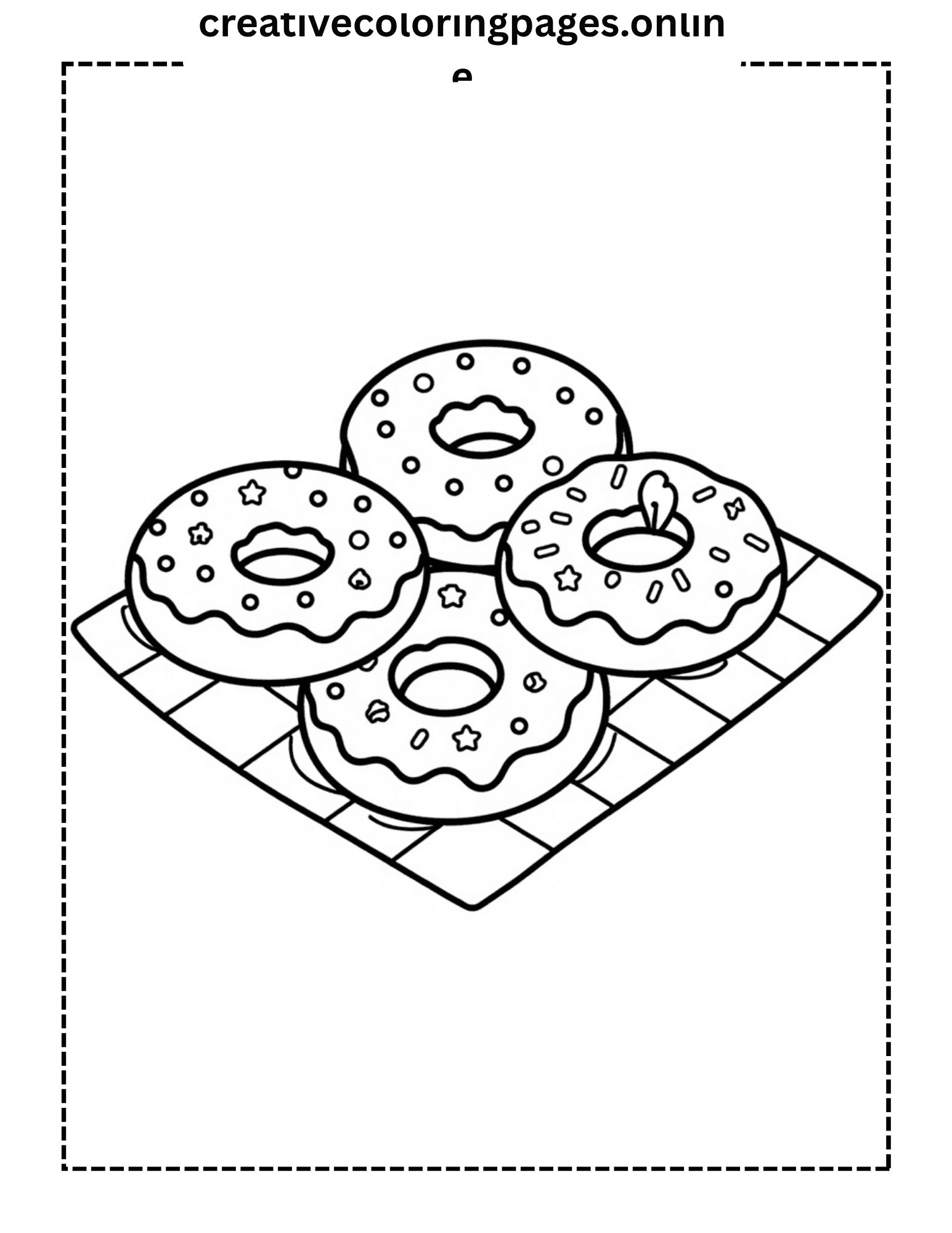 Donuts Coloring Page - Sweet Treats Food - Image 1