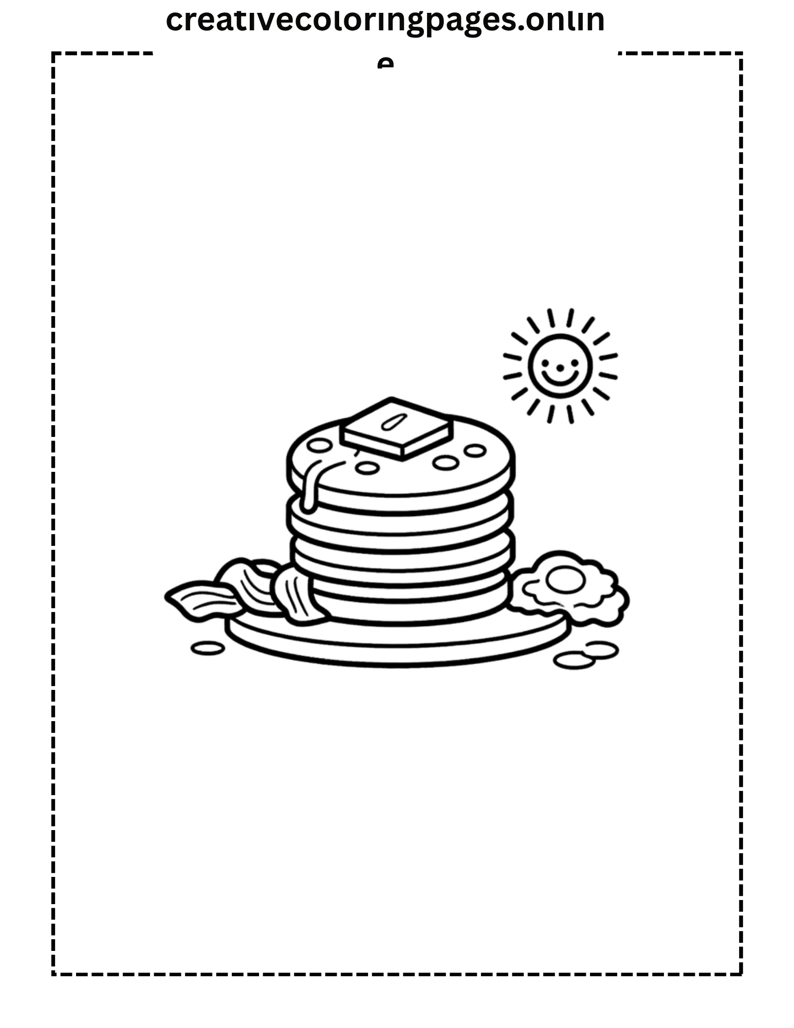 Pancakes Coloring Page - Breakfast Food - Image 1