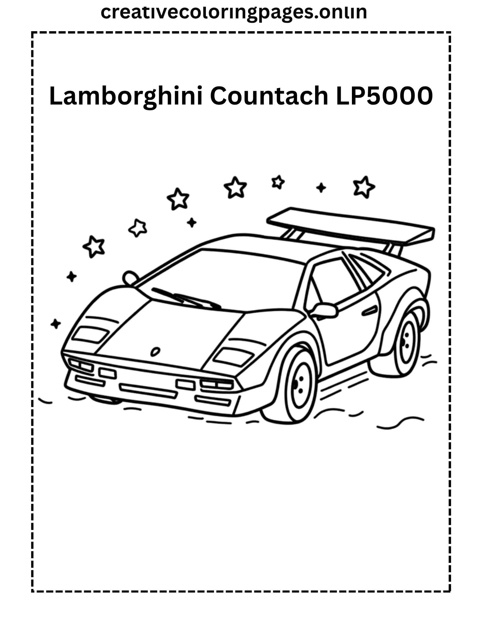 Lamborghini Countach LP5000 Coloring Page - Supercar - Image 1