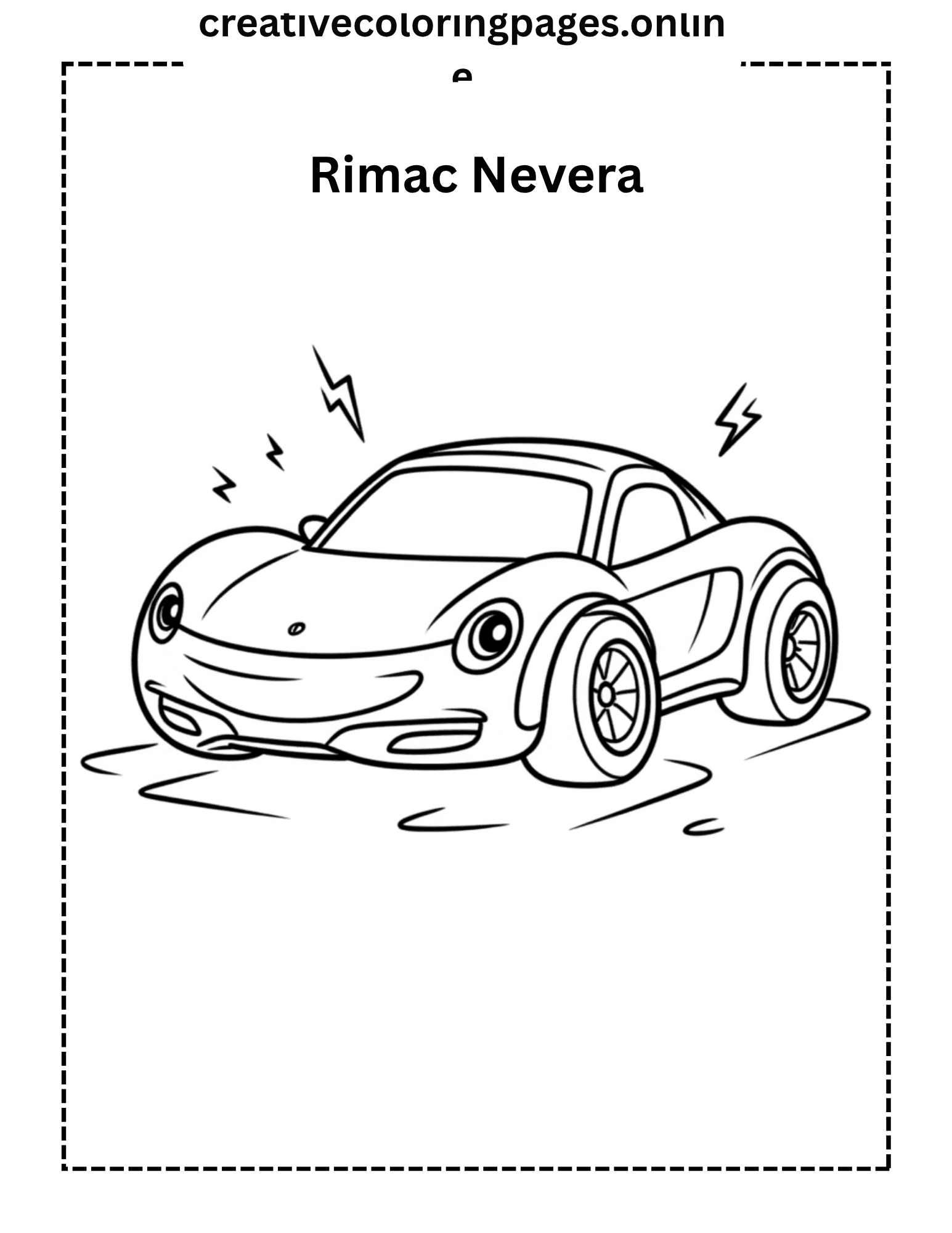 Rimac Nevera Coloring Page - Electric Supercar - Image 1