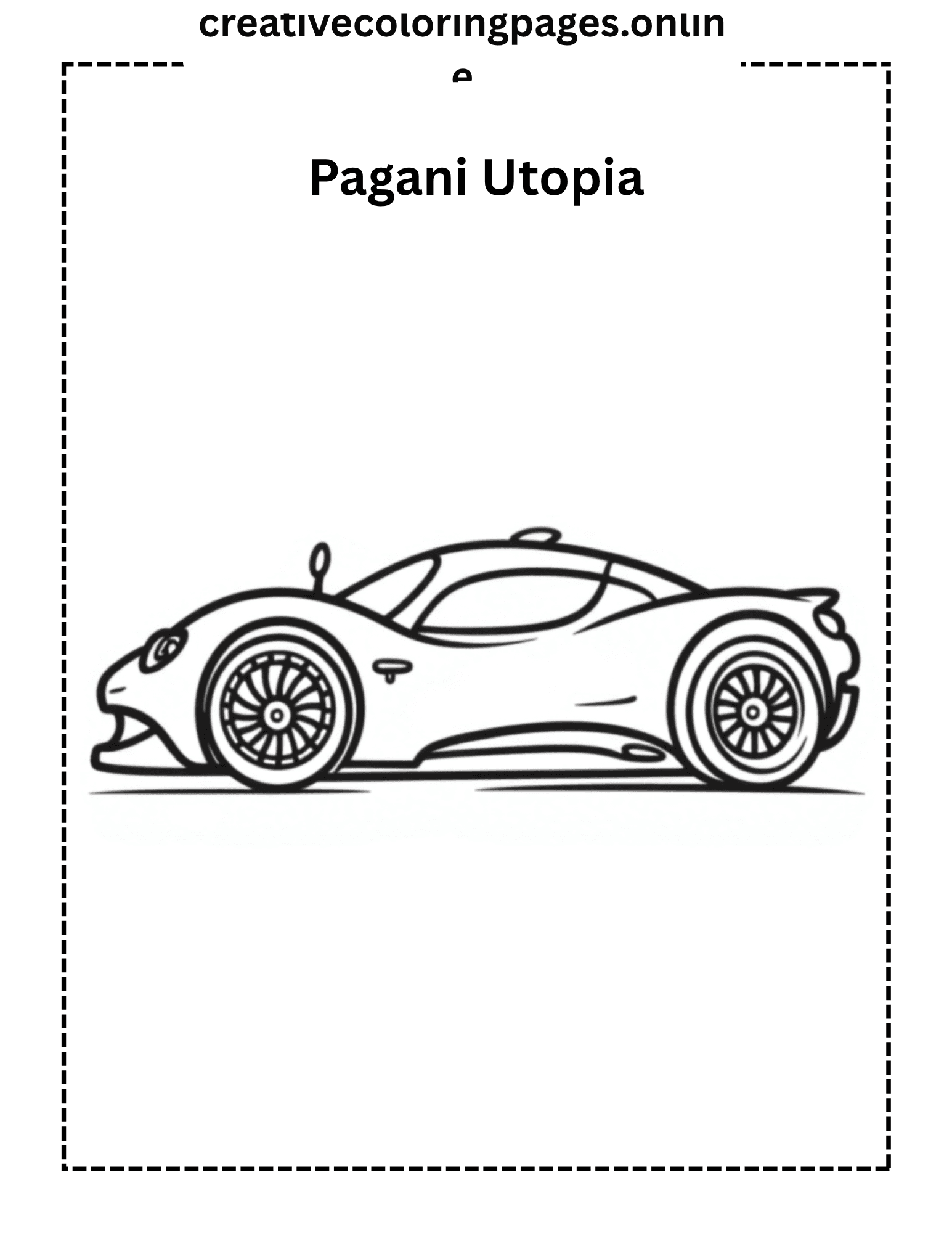 Pagani Utopia Coloring Page - Luxury Supercar - Image 1