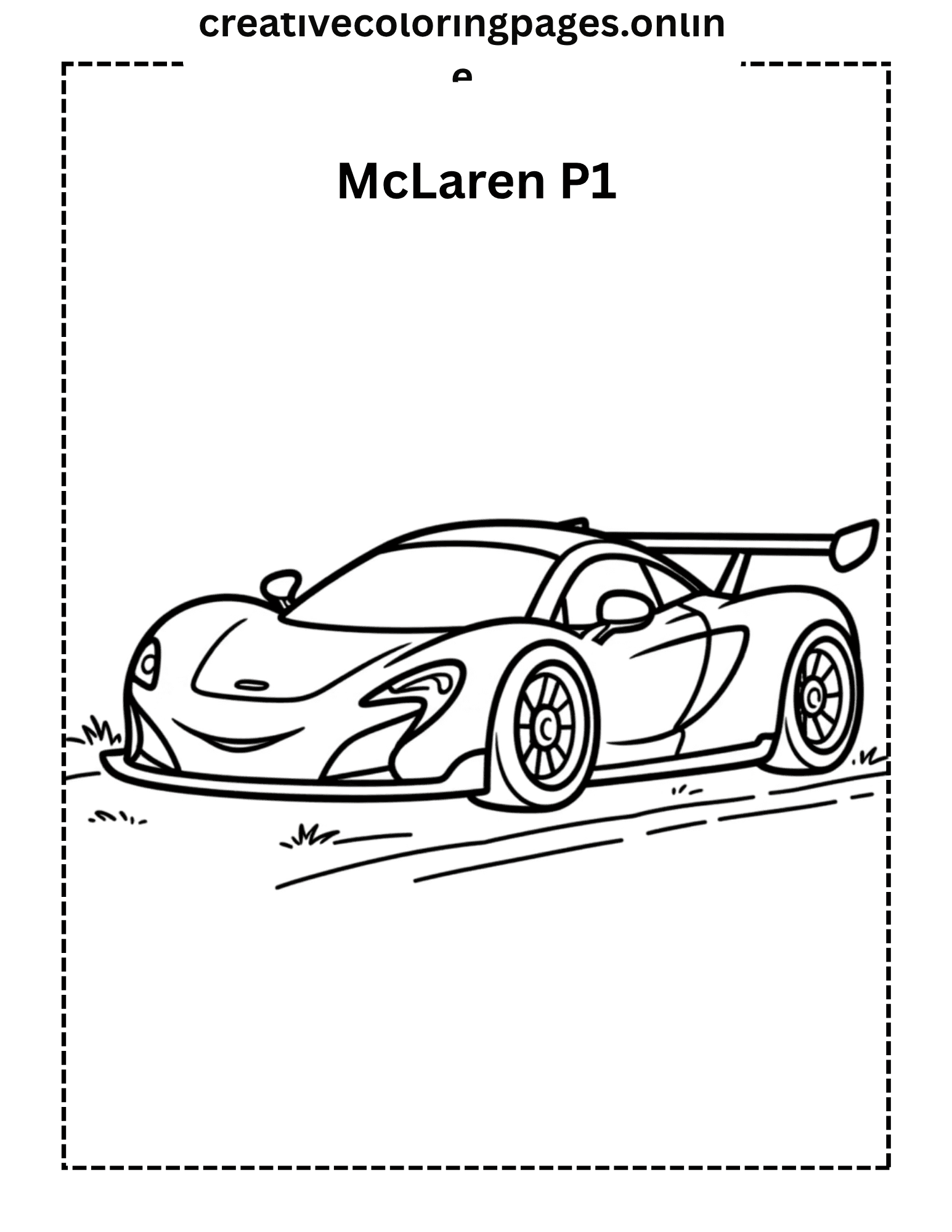 McLaren P1 Coloring Page - Cute Supercar - Image 1