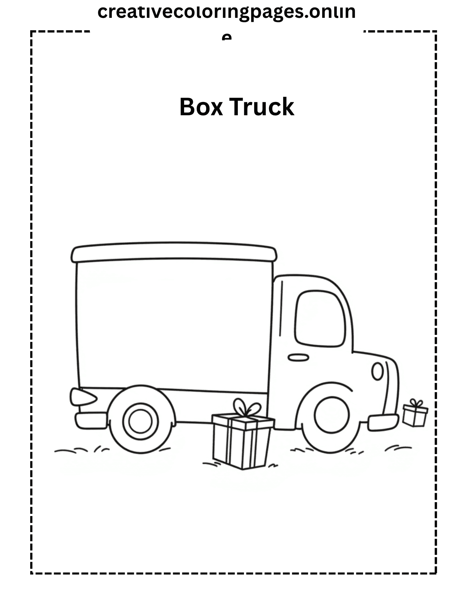 Box Truck Coloring Page - Cute Delivery Truck - Image 1