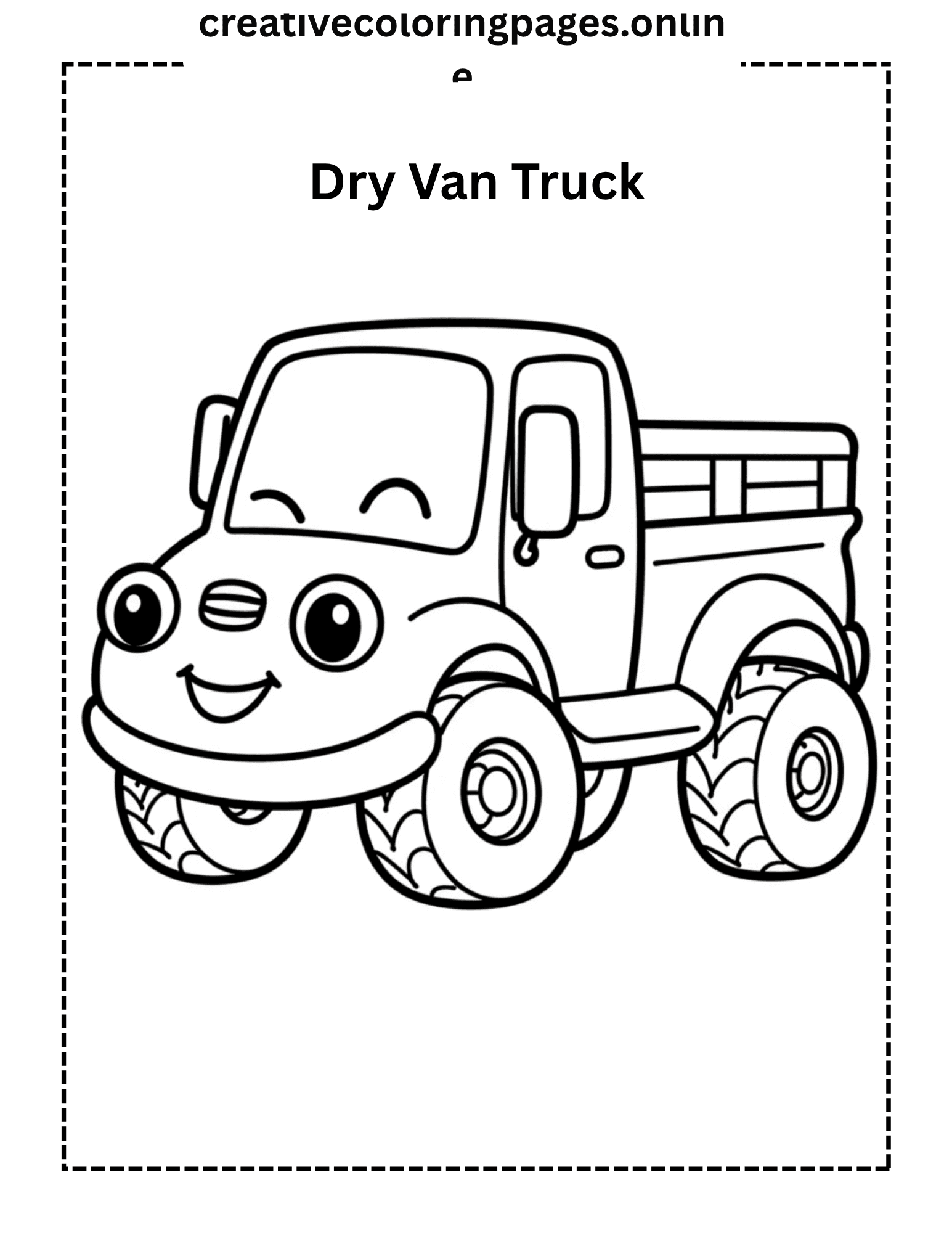 Dry Van Truck Coloring Page - Free Printable - Image 1