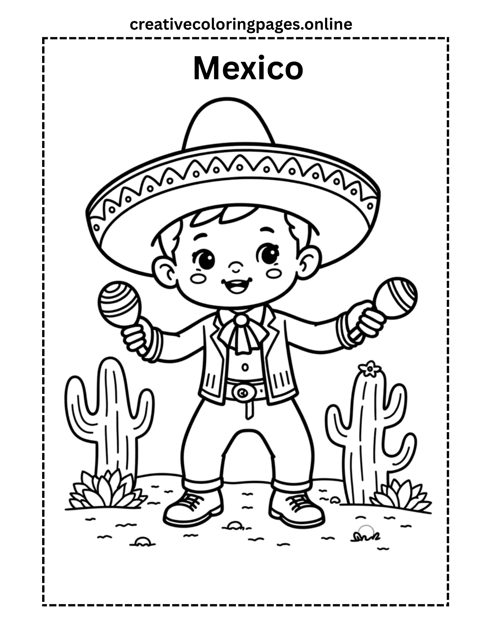 Free Mexico Boy Coloring Page