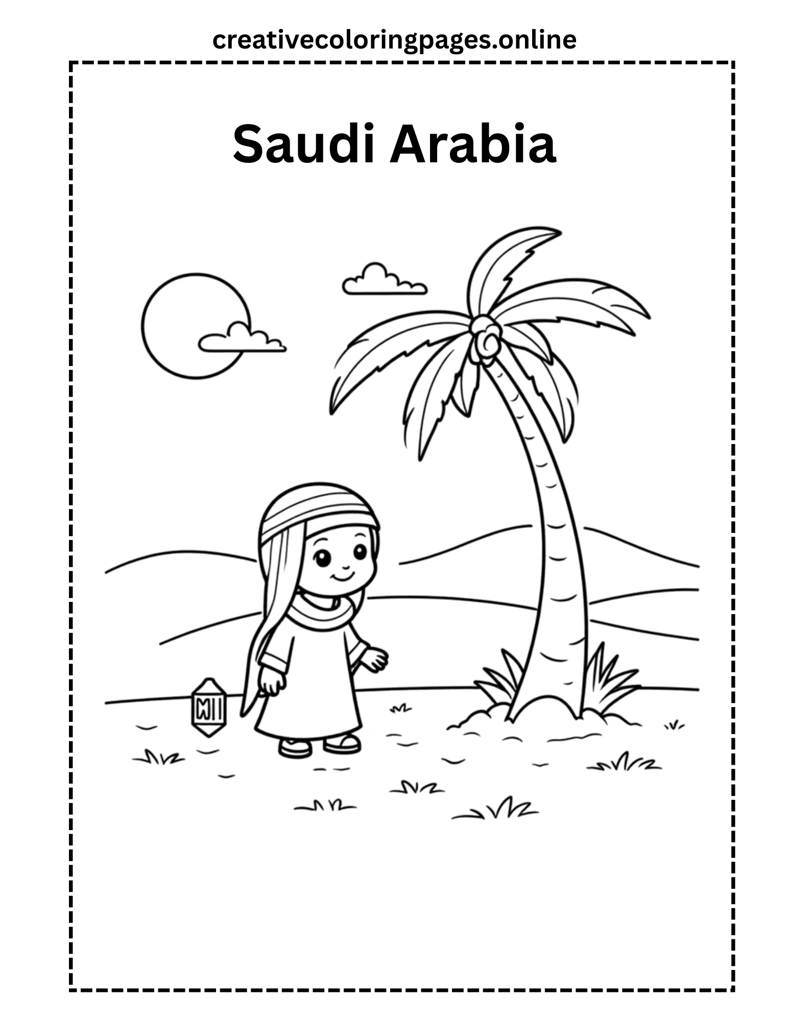 Free Saudi Arabia Coloring Page - Image 1