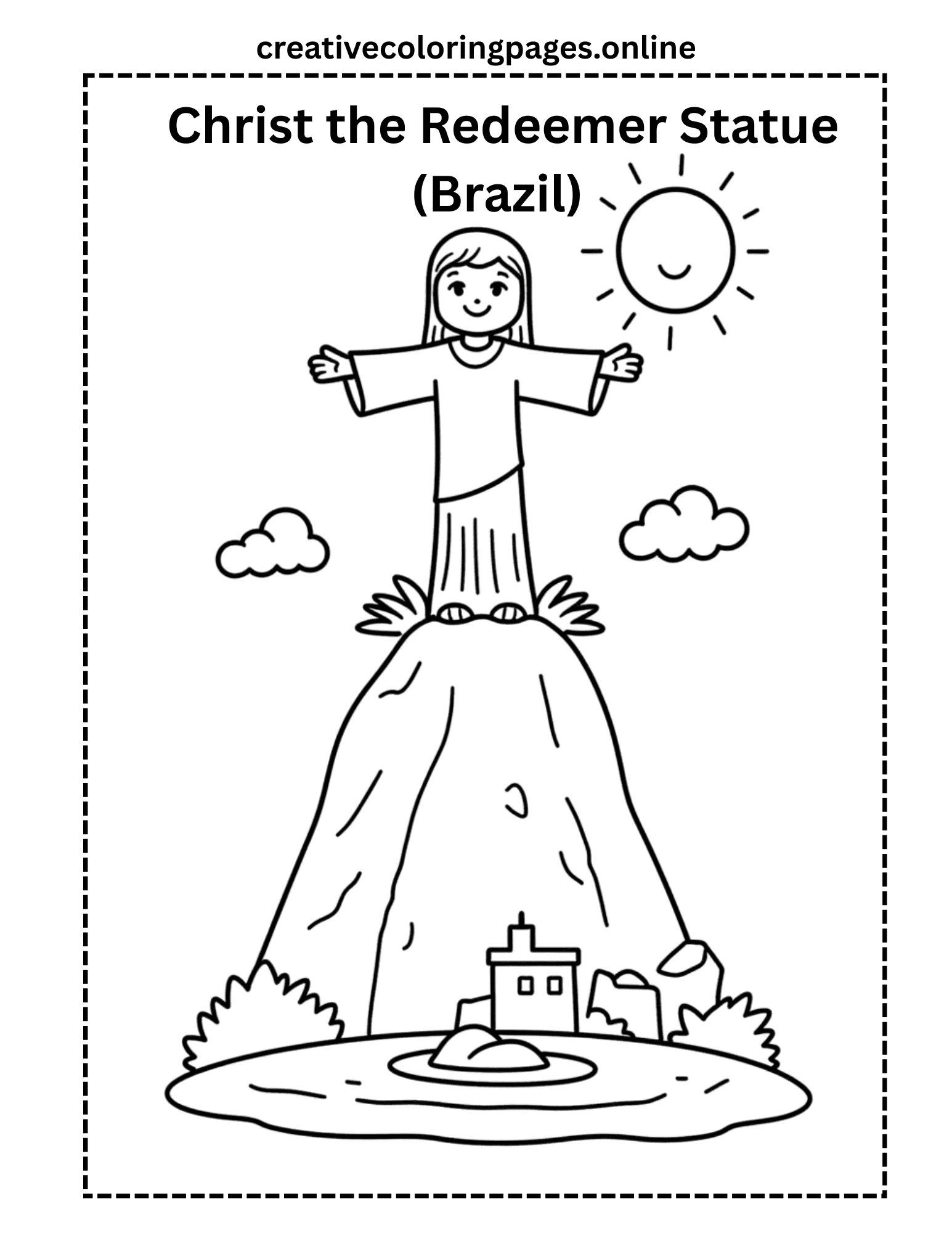 Free Christ the Redeemer Coloring Page - Image 1