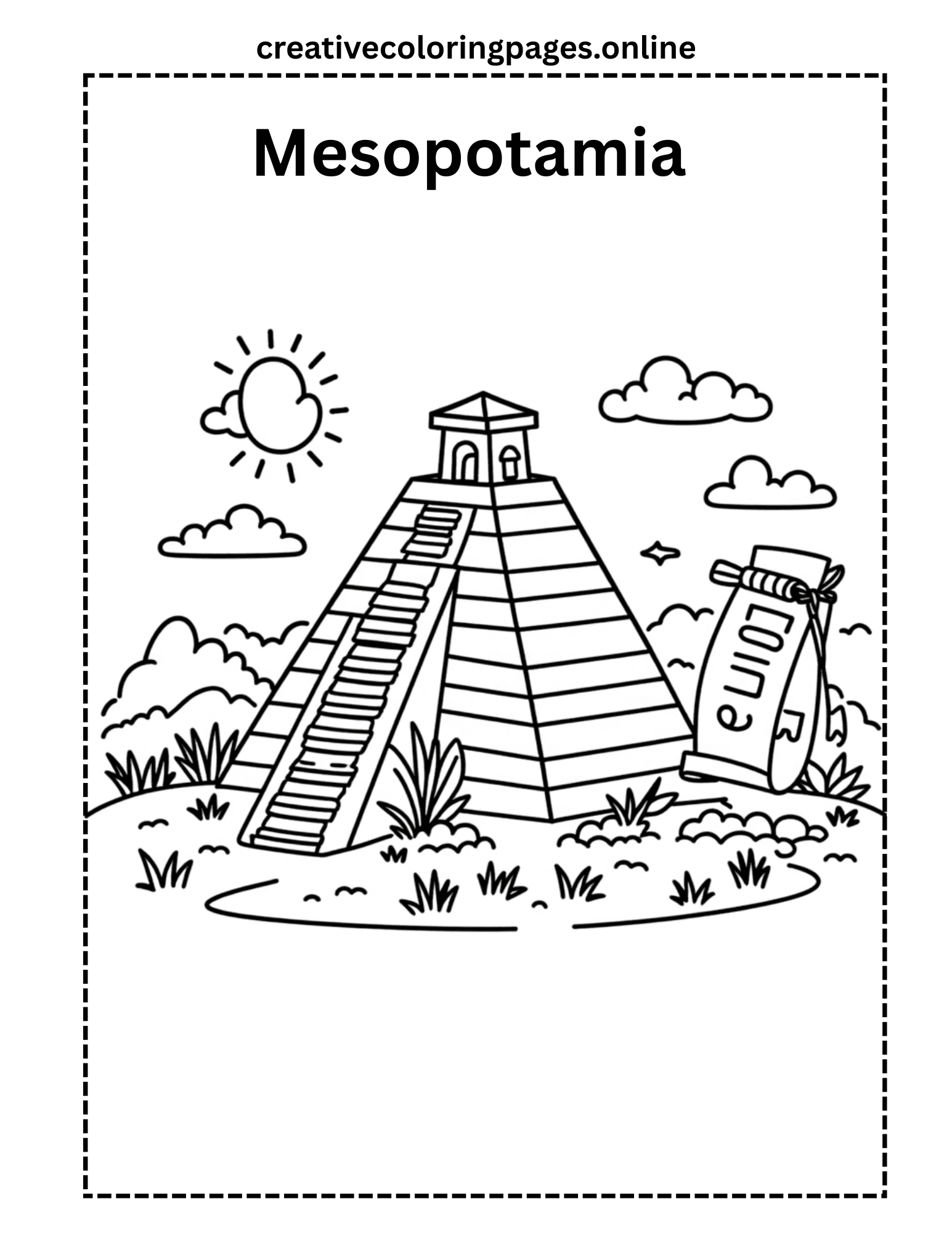 Free Mesopotamia Coloring Page - Image 1