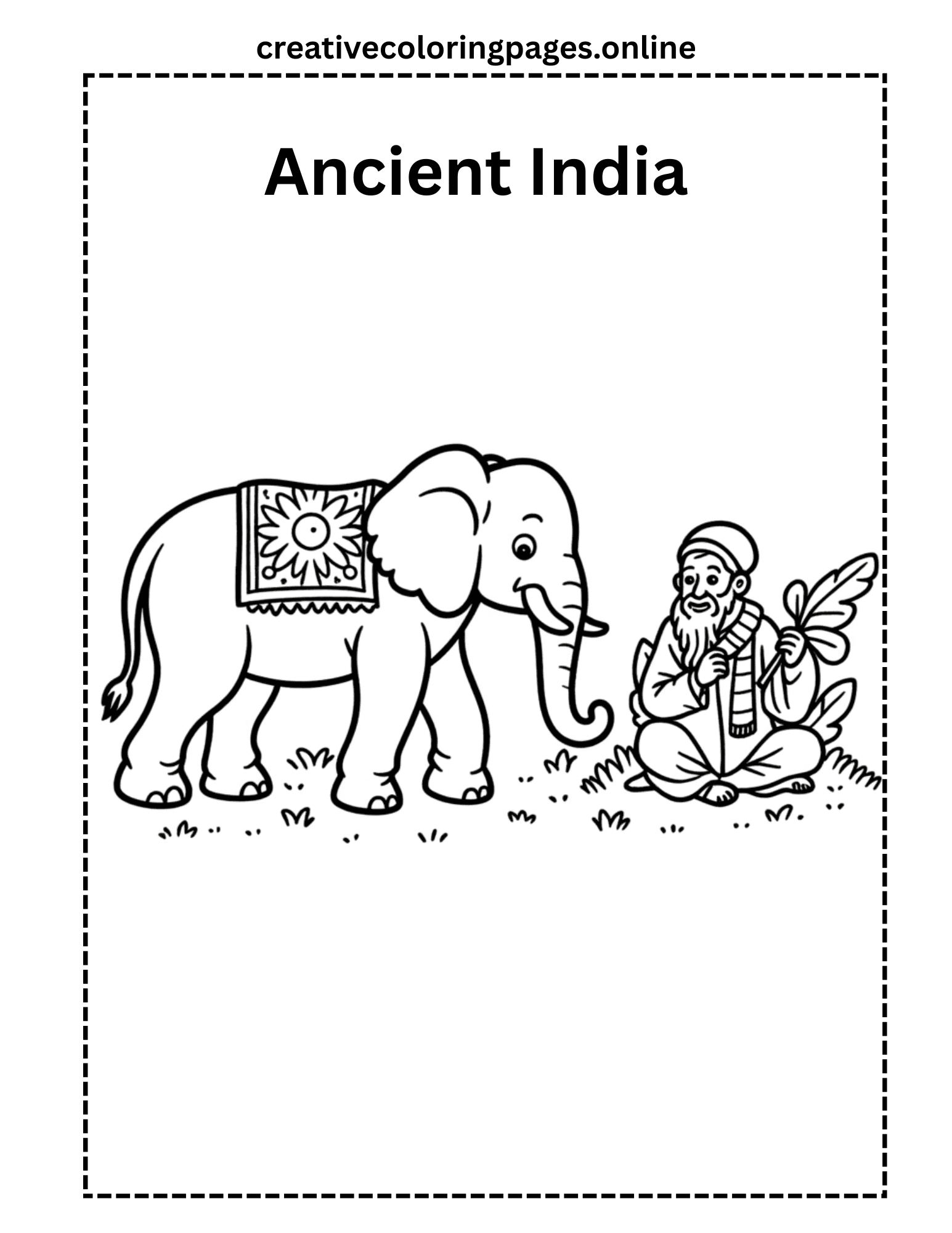 Free Ancient India Coloring Page - Image 1