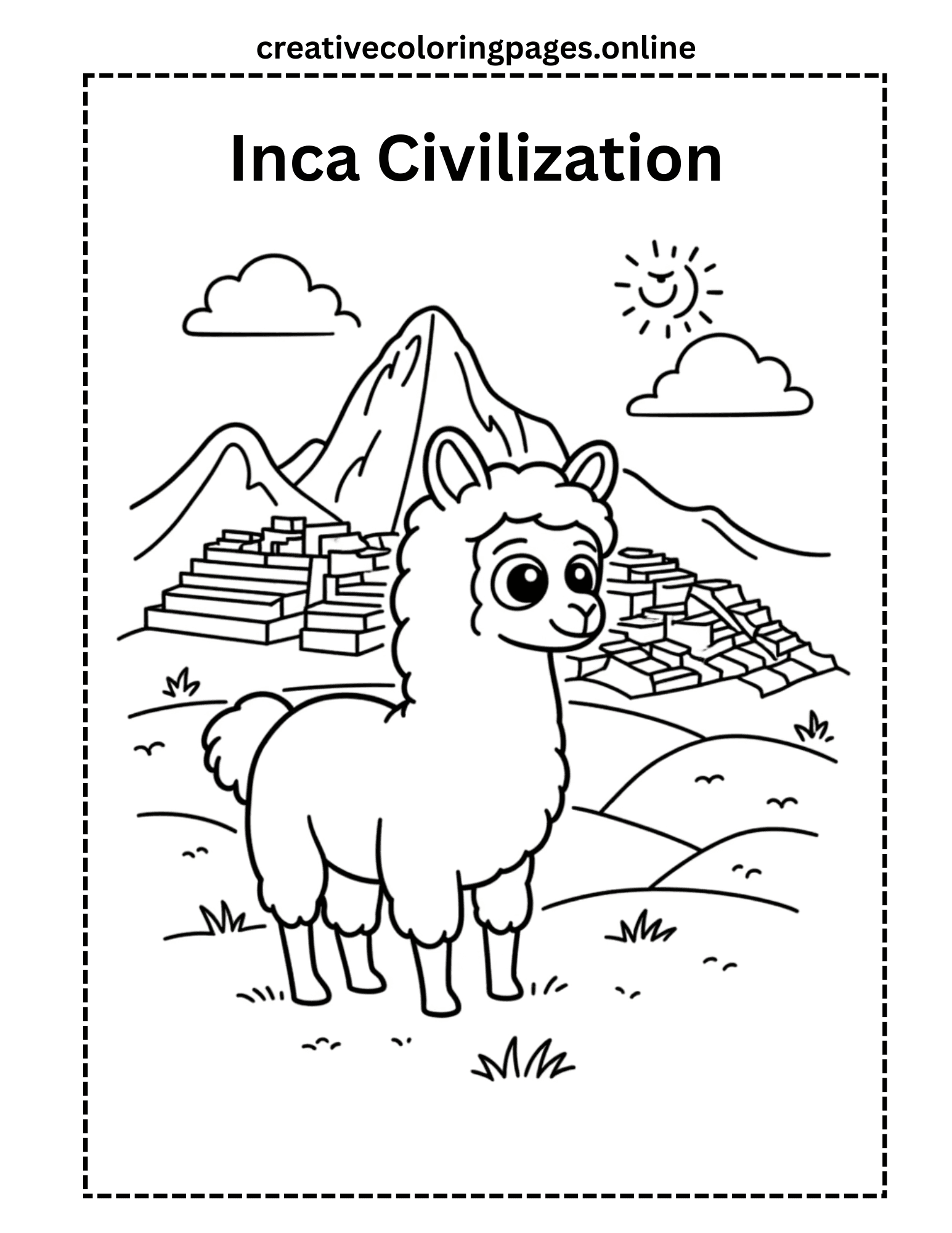 Free Inca Civilization Coloring Page - Image 1