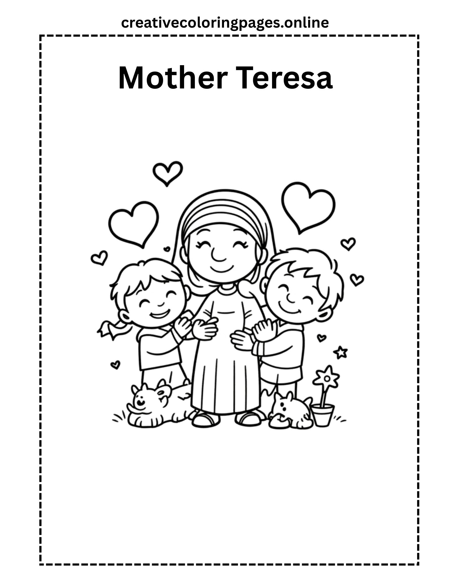 Free Mother Teresa Coloring Page