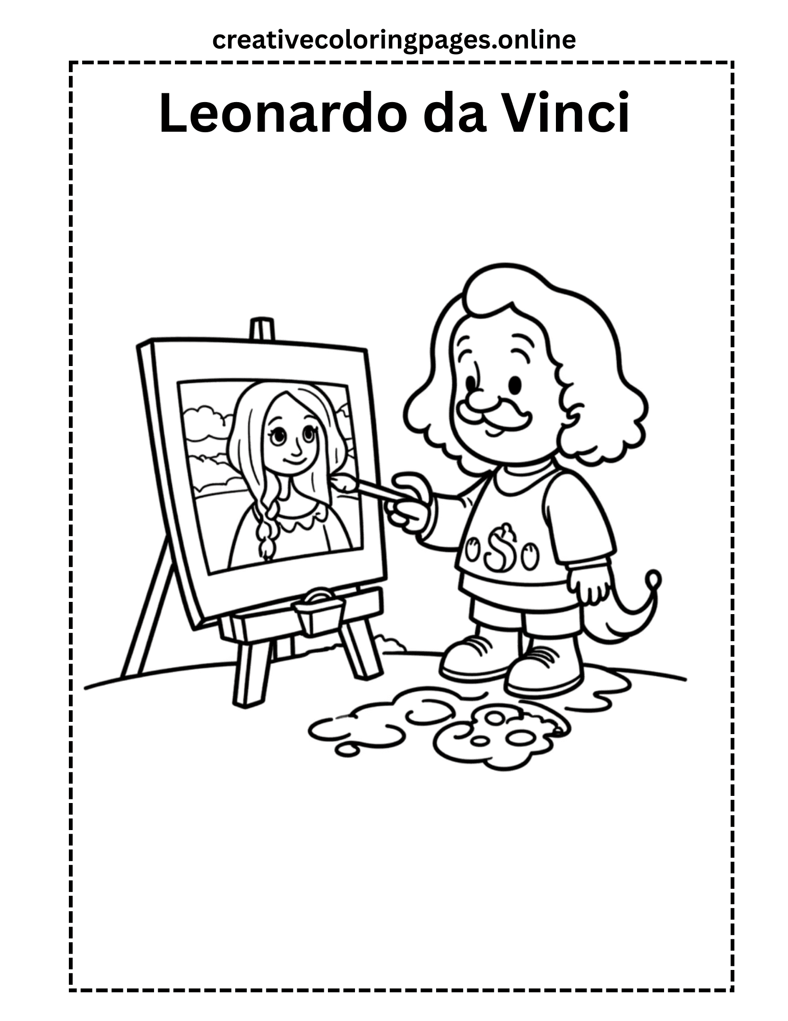 Leonardo da Vinci Coloring Page Free Printable