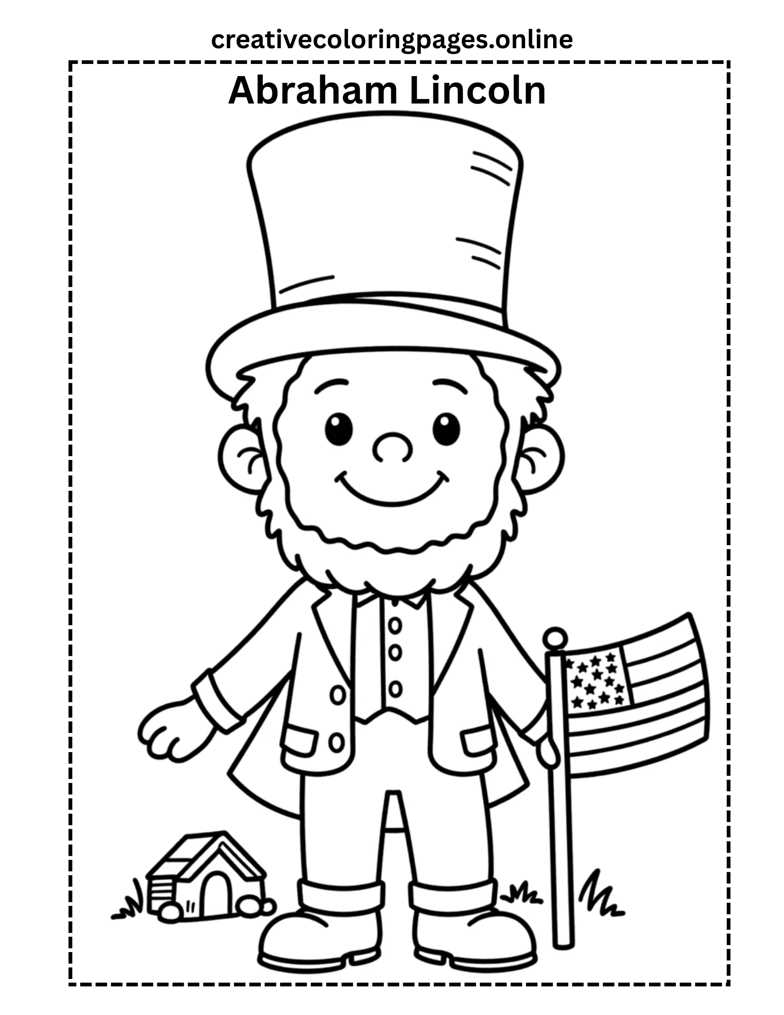 Abraham Lincoln Coloring Page Free Printable Kids