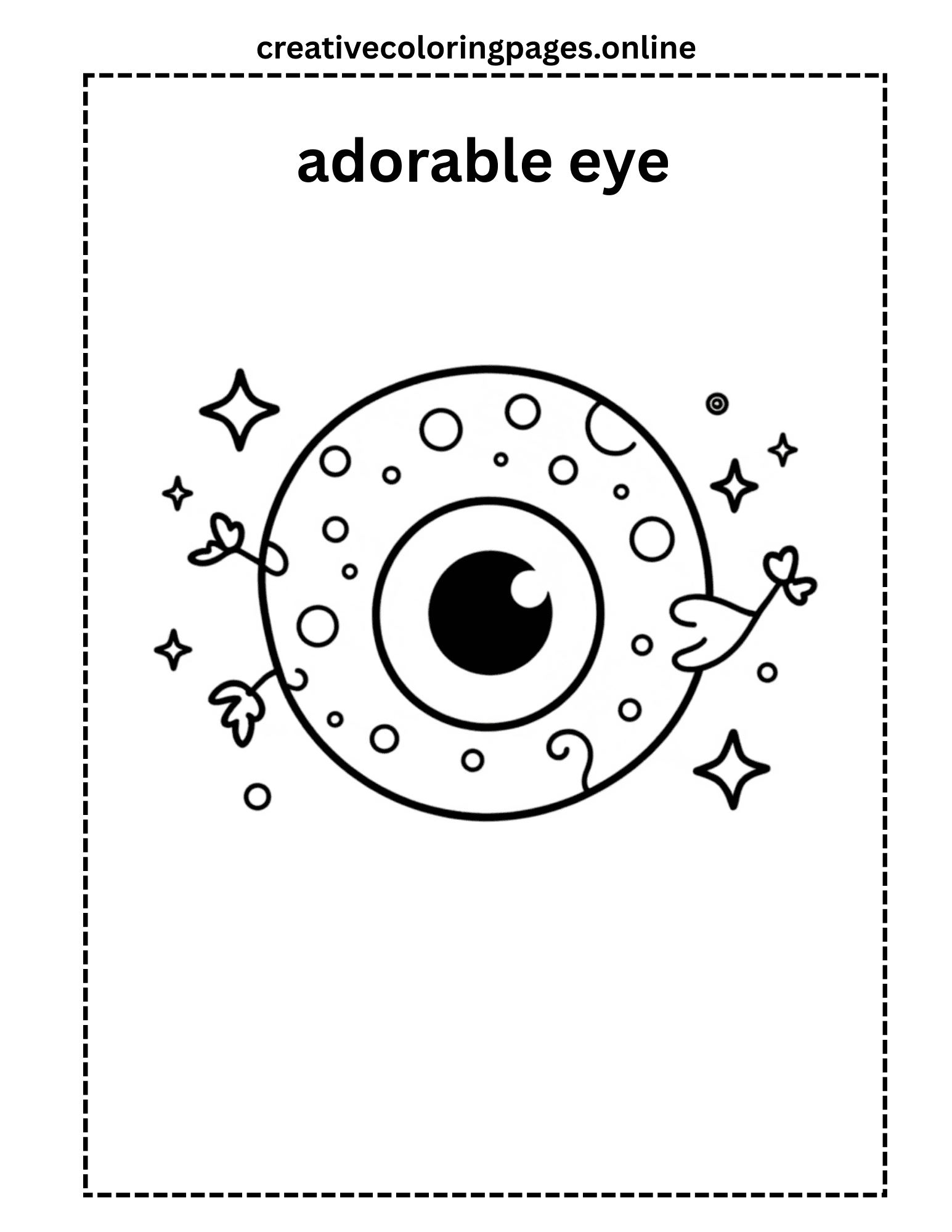 Adorable Eye Coloring Page Free Printable Kids - Image 1