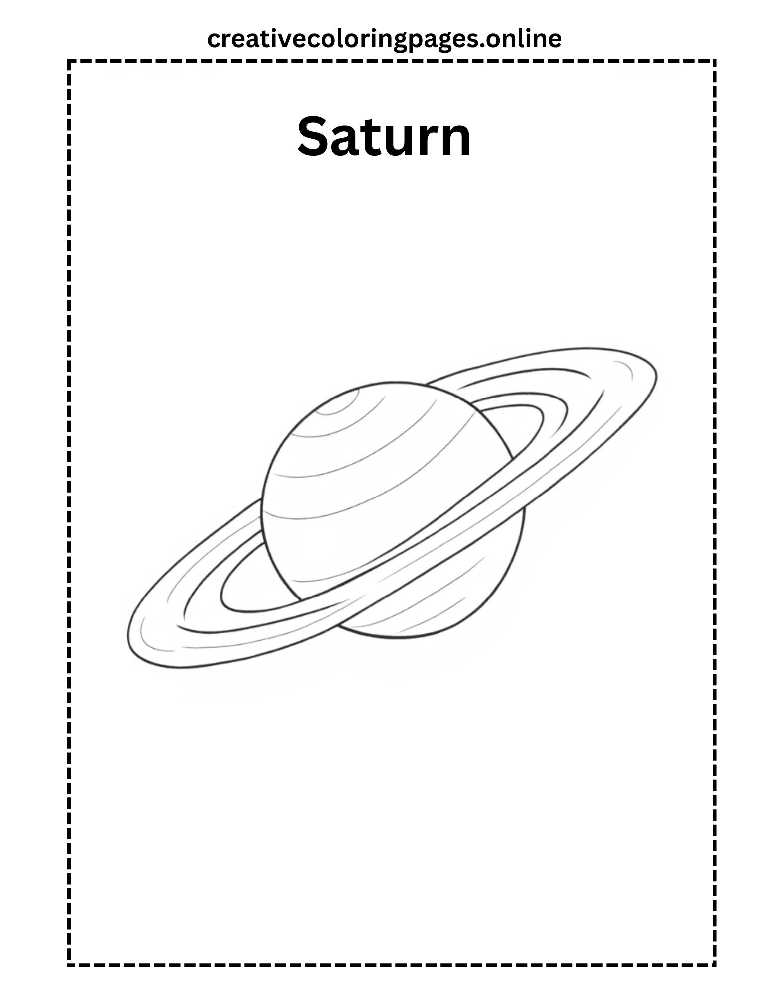 Planet Saturn Coloring Page